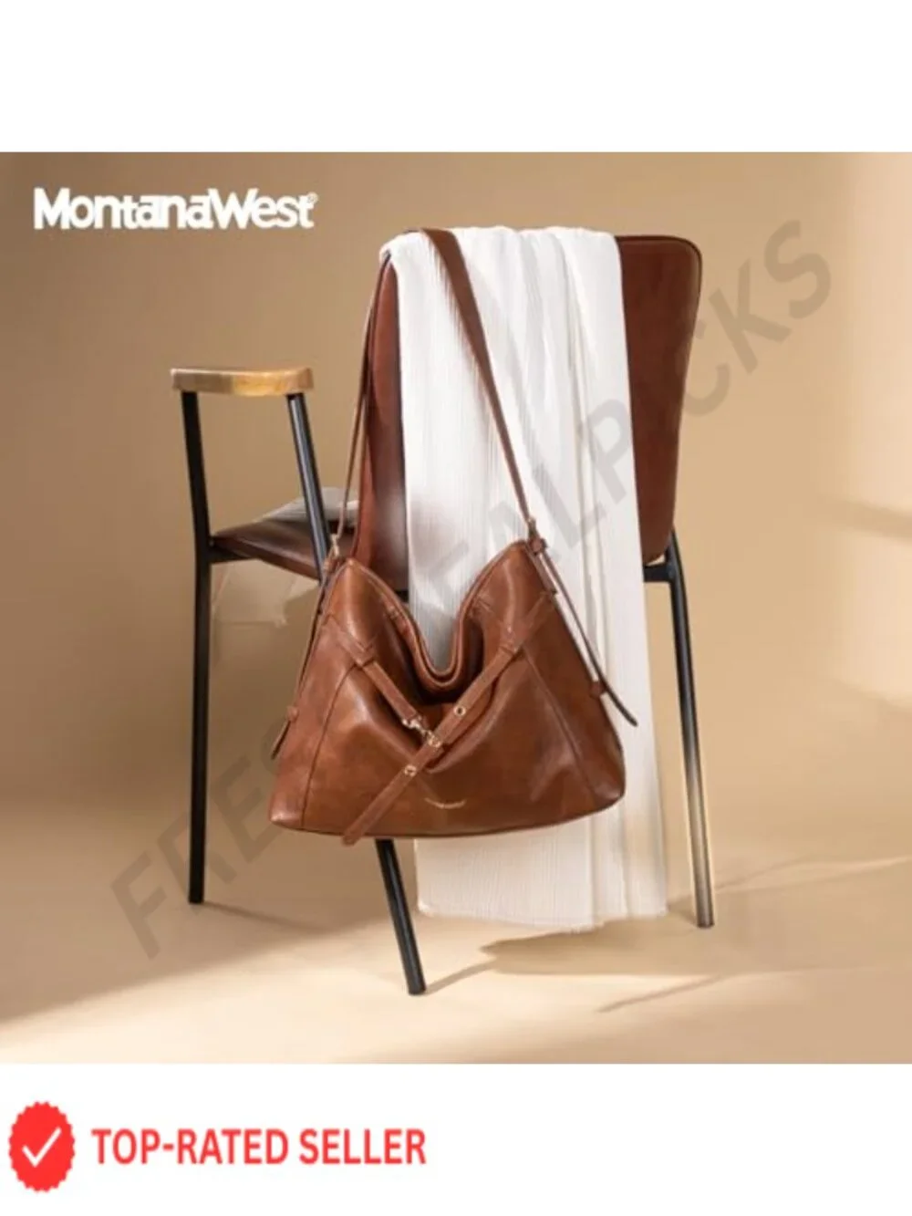 Women's Vegan Leather Hobo Bag with Adjustable Strap, Magnetic Closure
